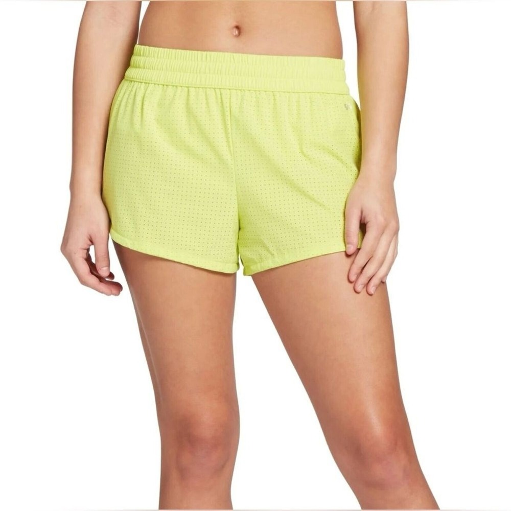 DSG‎ Women's 3" Stride Shorts Suisse Vis Yellow Running Shorts Size XL NWT